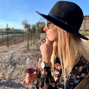 Free people leather band felt hat